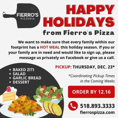 Fierro’s Pizzeria Serving Up Free Meals for the Holidays on Dec. 23